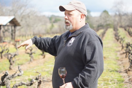 Rusty Folena in the Original Grandpere Vineyard, which has helped farm since the early 90's!