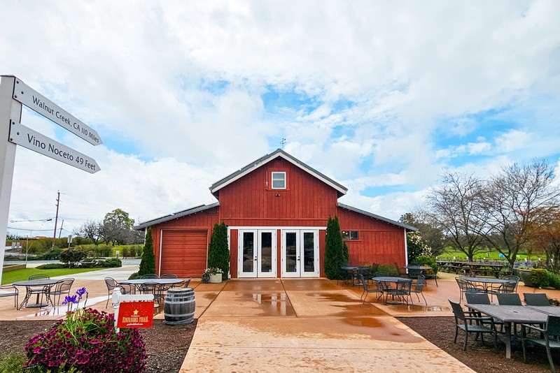 Visitor enjoying Big Crush at Amador County's House of Sangiovese