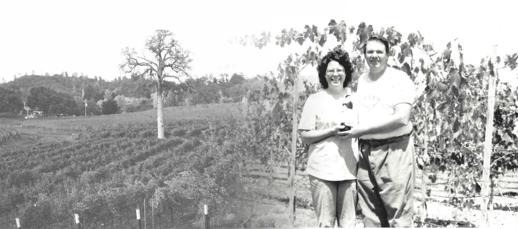 Suzy and Jim in the Dos Oakies Vineyard
